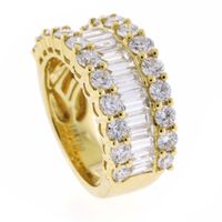 Baguette and Round Diamond Band