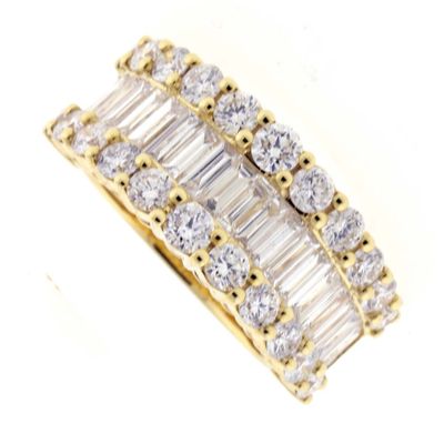 Baguette and Round Diamond Band