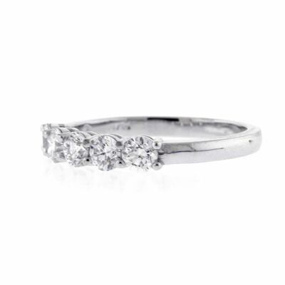 Seven Diamond Half Circle Diamond Band Ring