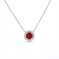 Ruby and Diamond Pendant Necklace