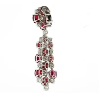 Burma Ruby and Diamond Chandelier Drop Earrings