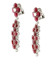 Burma Ruby and Diamond Chandelier Drop Earrings