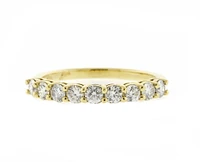 Nine Diamond Half Circle Band Ring