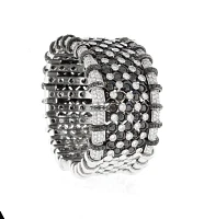 R.C.M. White and Black Diamond Cuff Bracelet