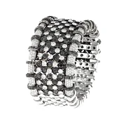 R.C.M. White and Black Diamond Cuff Bracelet