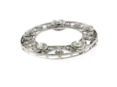 Edwardian Diamond Wreath Brooch