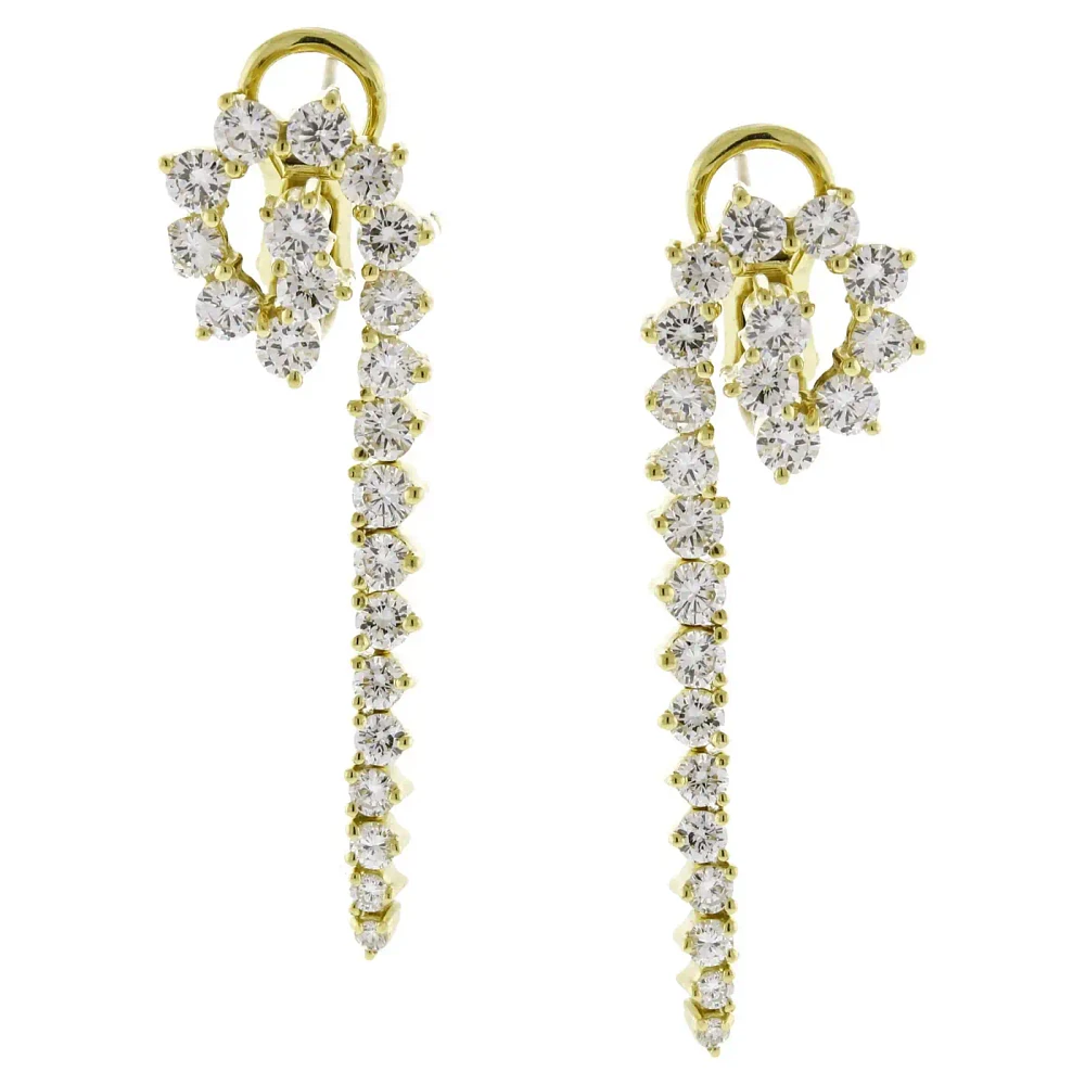 Jose Hess Diamond Spiral Drop Earrings