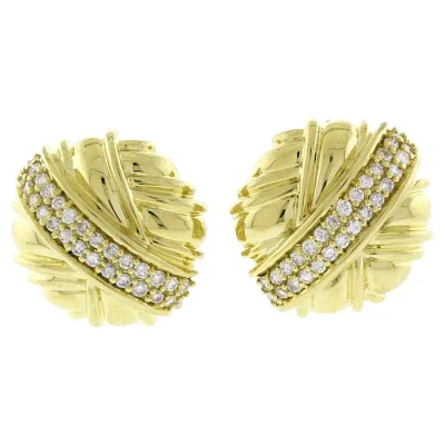 Jose Hess Diamond and Gold Earrings