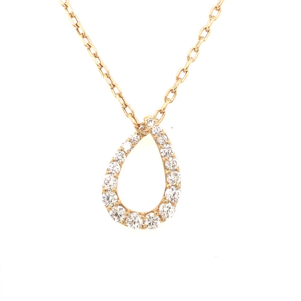 18kt Yellow Gold Diamond Open Pear Shaped Pendant