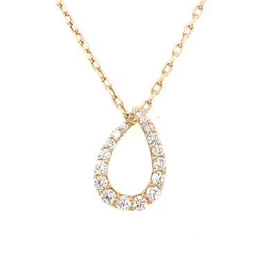 18kt Yellow Gold Diamond Open Pear Shaped Pendant