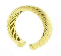 David Yurman 18kt Yellow Gold Grooved Wide Bangle