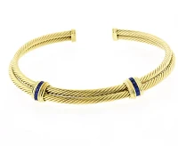 David Yurman 18kt Gold Sapphire Double Cable Collar Necklace