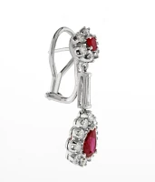 Diamond and Ruby Drop Earrings