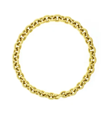 18Kt Gold Large Oval Link Necklace