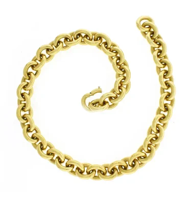 18Kt Gold Large Oval Link Necklace