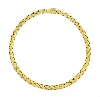 18kt Gold Domed Herringbone Necklace Made By Abel and Zimmerman for Pampillonia