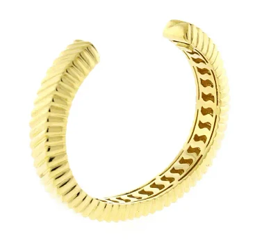 Tiffany & Co. 18K Yellow Gold Ribbed Cuff Bracelet
