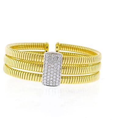 Tubogas Row Diamond Bangle Bracelet