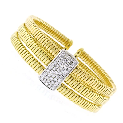 Tubogas Row Diamond Bangle Bracelet