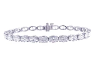 11.50 Carat White Gold Oval Diamond Tennis Bracelet