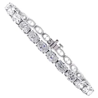 11.50 Carat White Gold Oval Diamond Tennis Bracelet