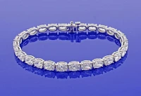 11.50 Carat White Gold Oval Diamond Tennis Bracelet