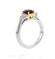 Mouawad Gem Burma Ruby and Diamond Three Stone Ring