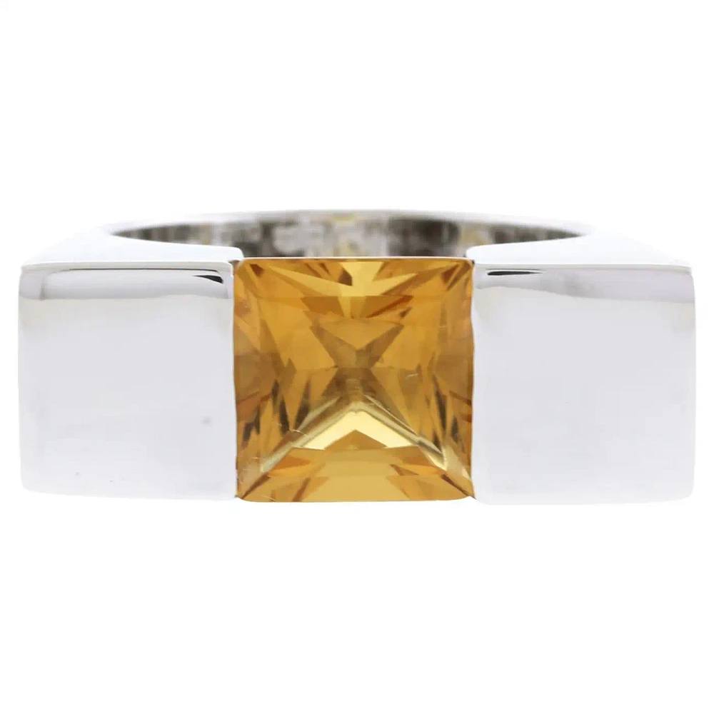 18kt White Gold Gucci Citrine Ring