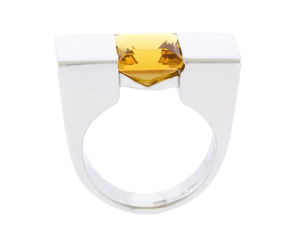 18kt White Gold Gucci Citrine Ring