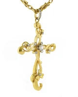 Art Nouveau Cross with Diamonds