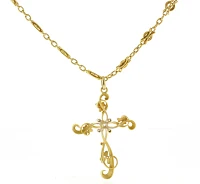 Art Nouveau Cross with Diamonds