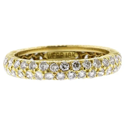 David Webb Textured Double Row Diamond Band