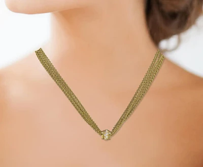 Penny Preville Multi-Strand Gold Necklace with Diamonds