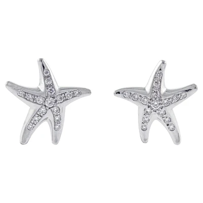 Tiffany & Co. Platinum Diamond Elsa Peretti Starfish Earrings