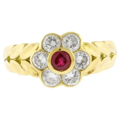 Van Cleef & Arpels Ruby and Diamond Cluster Ring