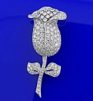 Diamond Flower Brooch