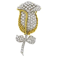 Diamond Flower Brooch