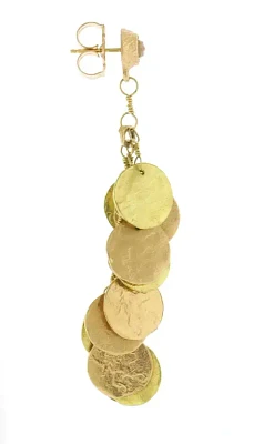 Dominique Cohen Rose and Yellow Gold Griffin Coin Earrings