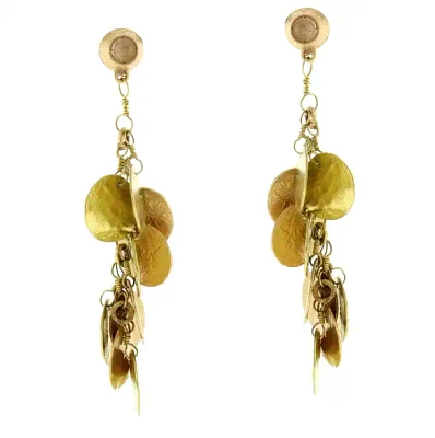 Dominique Cohen Rose and Yellow Gold Griffin Coin Earrings