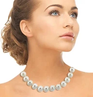 Graduated South Sea Pearl Necklace with Pave Diamond Clasp