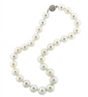 Graduated South Sea Pearl Necklace with Pave Diamond Clasp