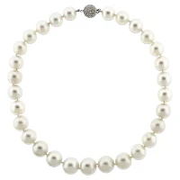 Graduated South Sea Pearl Necklace with Pave Diamond Clasp