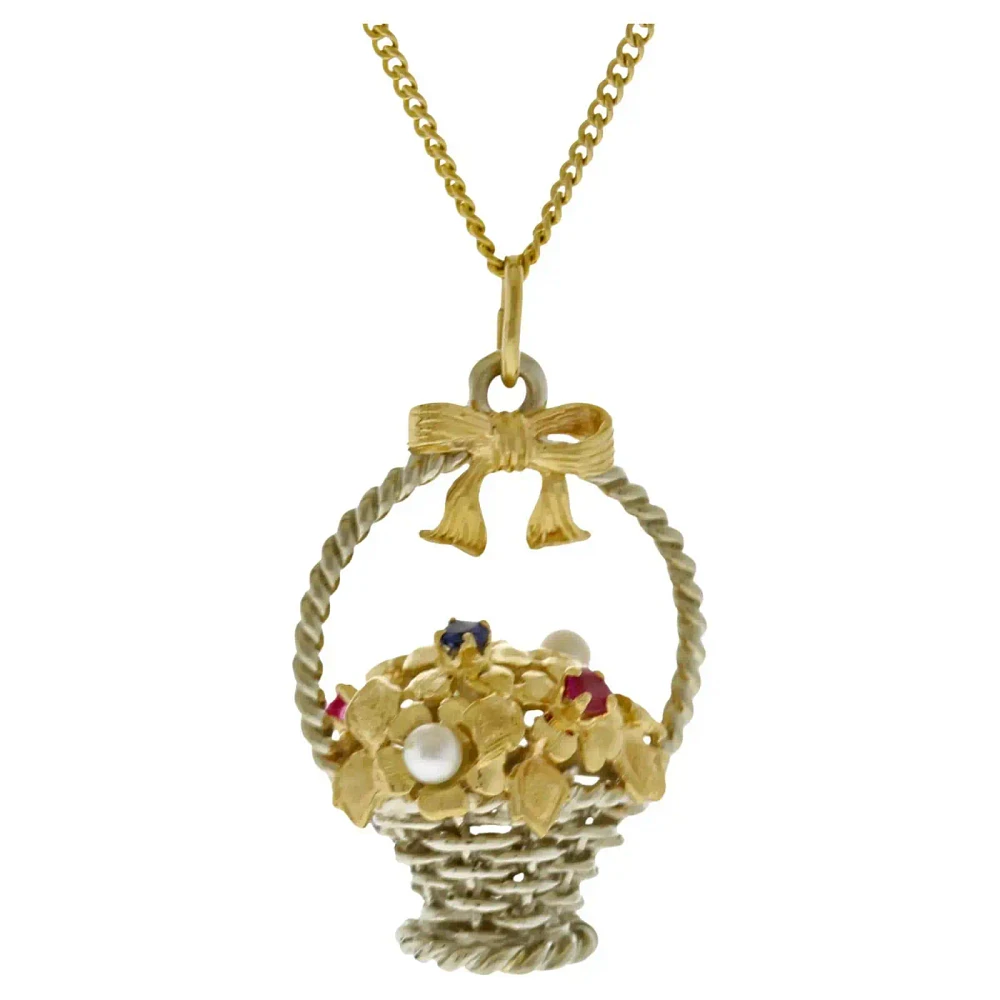 Henry Dankner 14kt Basket Pendant