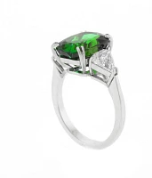 Tourmaline and Diamond Ring Handmade by Pampillonia