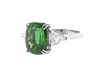 Tourmaline and Diamond Ring Handmade by Pampillonia