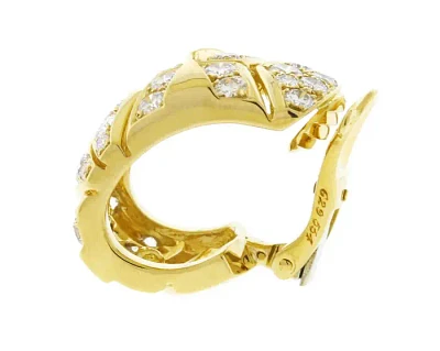 Cartier Rivoli Yellow Gold Diamond Hoop Earrings