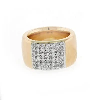 Roberto Coin 18kt Rose Gold and Wide Diamond Band