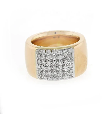 Roberto Coin 18kt Rose Gold and Wide Diamond Band