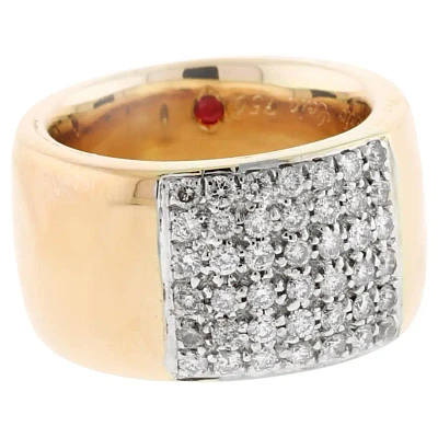 Roberto Coin 18kt Rose Gold and Wide Diamond Band