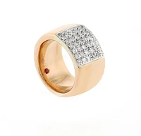 Roberto Coin 18kt Rose Gold and Wide Diamond Band